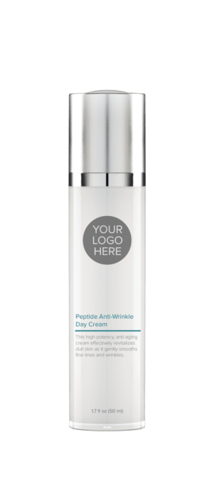 1.7 oz platinum bottle of Peptide Anti-Wrinkle Day Cream