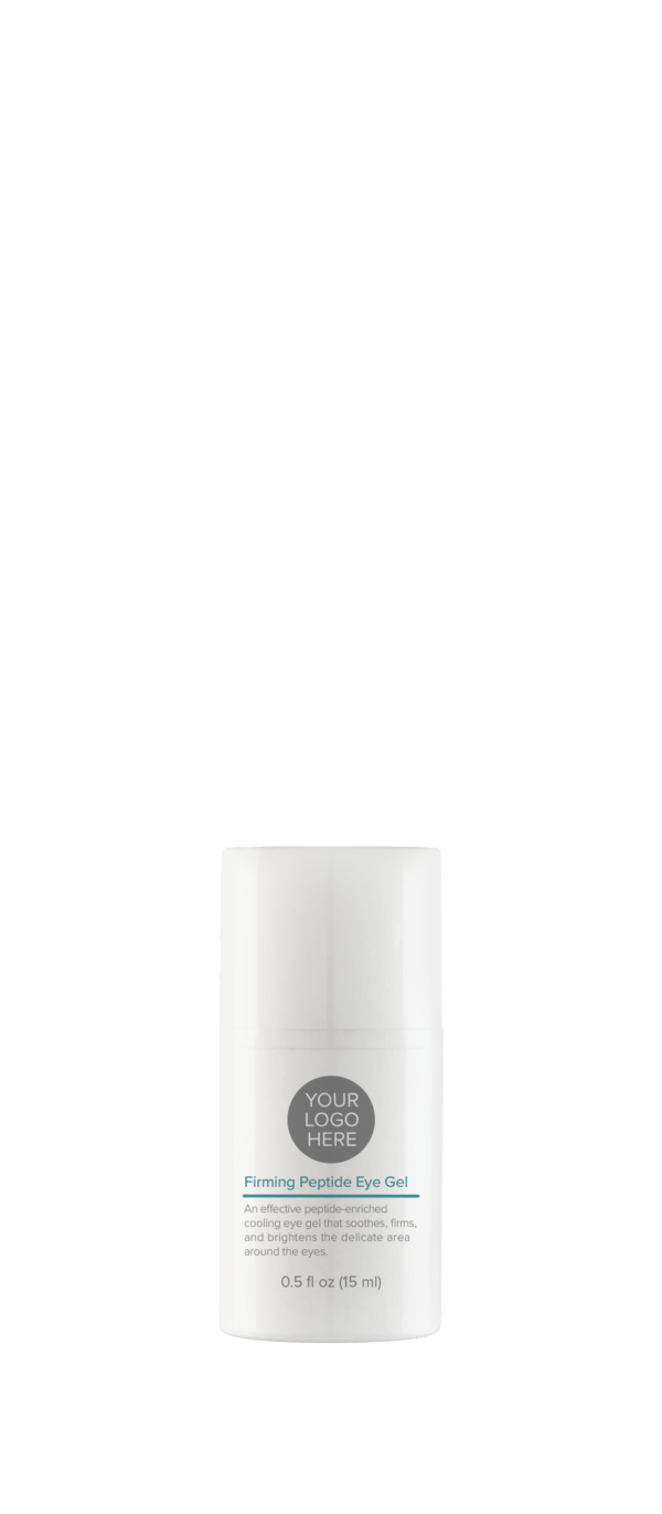 0.5 oz pure white bottle of Firming Peptide Eye Gel