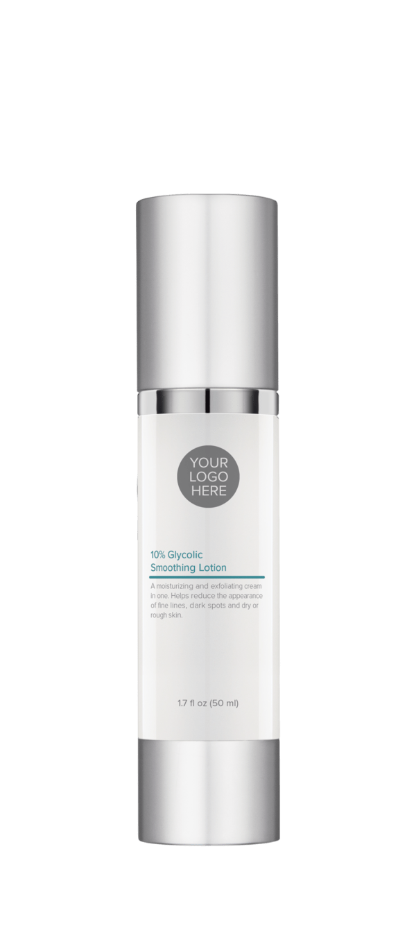 1.7 oz brushed platinum bottle 10% Glycolic Smoothing Lotion