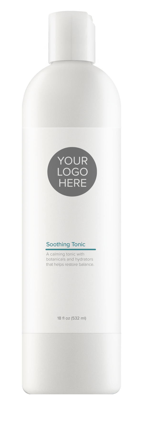 Backbar size (18 oz.) pure white bottle of Soothing Tonic.