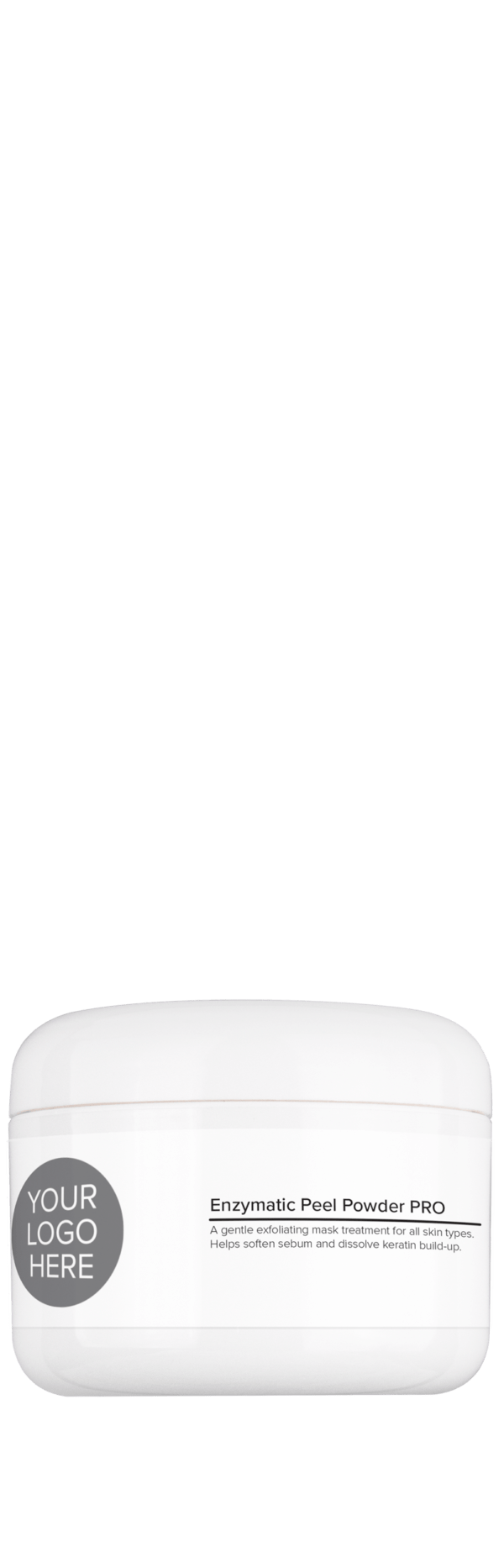 Backbar size (8 oz.) pure white jar of Enzymatic Peel Powder PRO.